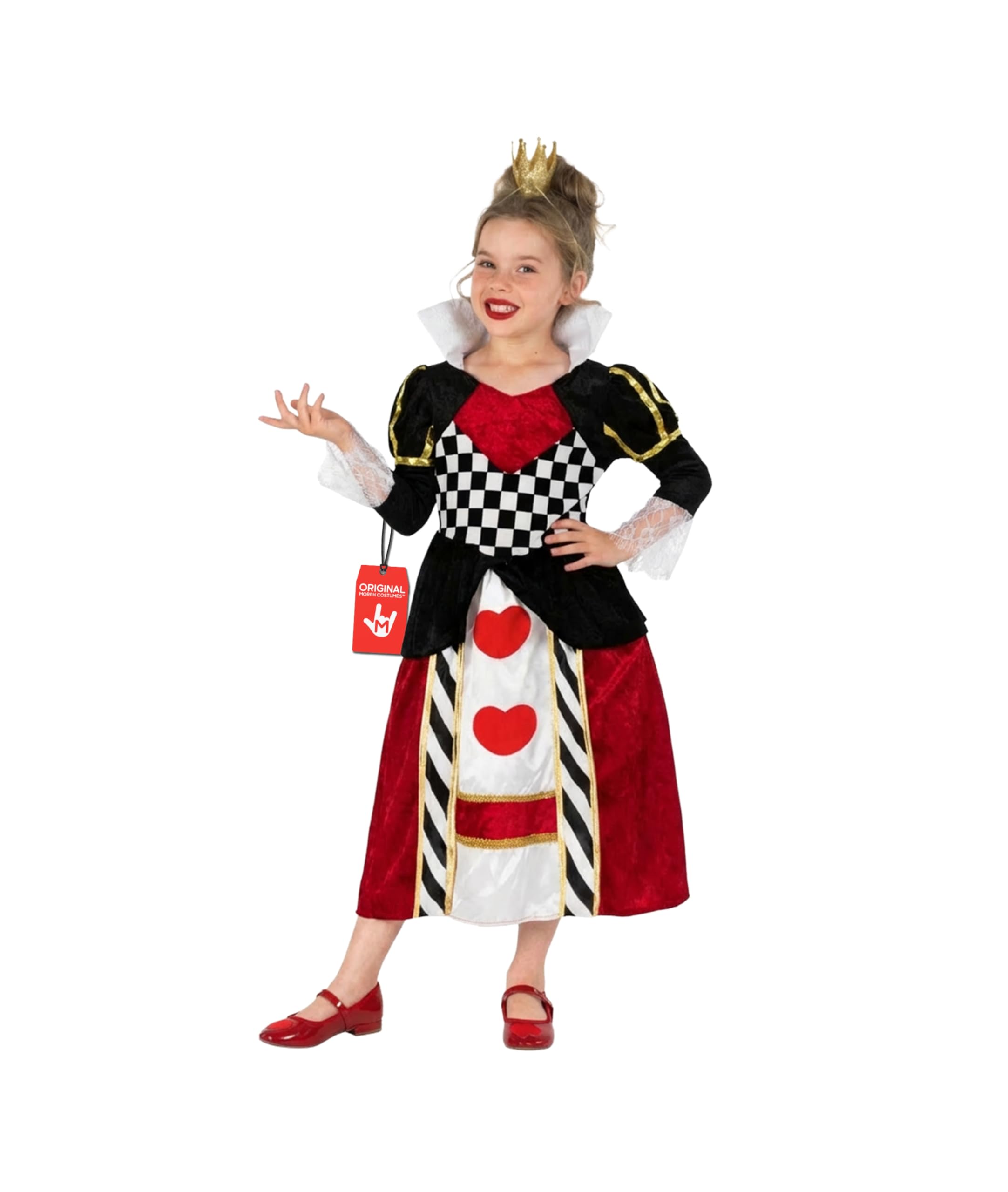 Fun Shack Disfraz Reina Corazones Niña, Disfraces Cuento para Carnaval y Halloween