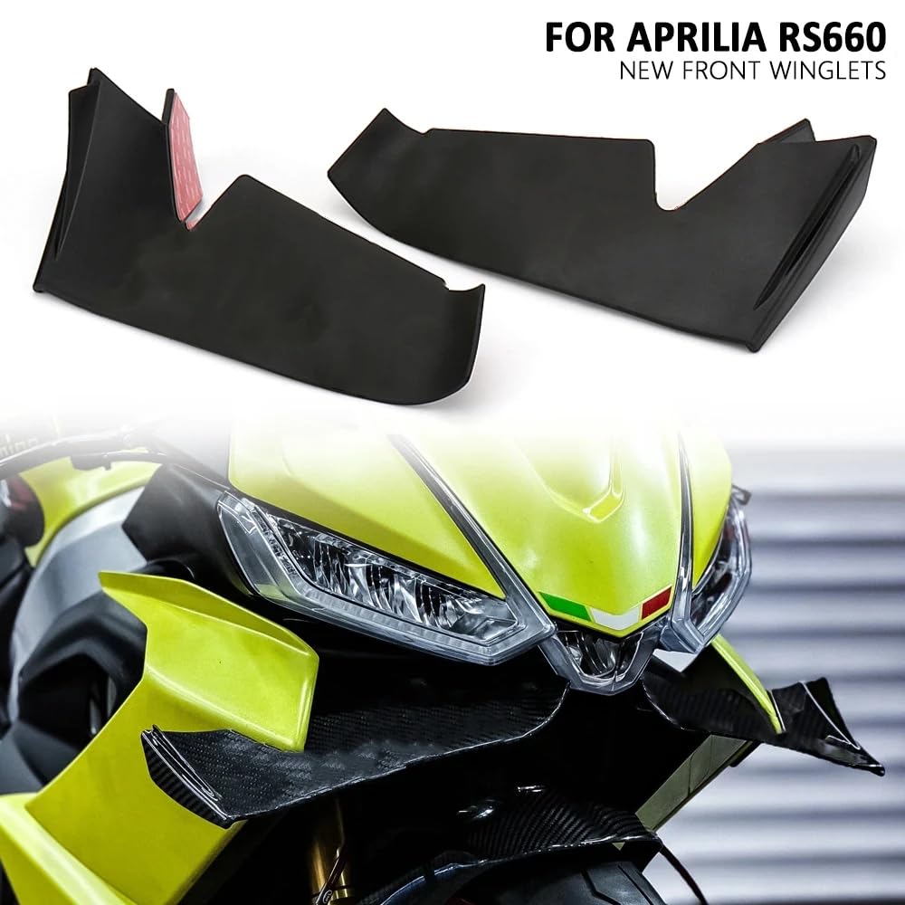 do aerodynamicznego zestawu WSinglet Aprilia RS660 | Akcesoria motocyklowe, zestaw skrzydeł, czarny, spojler, przednia owiewka