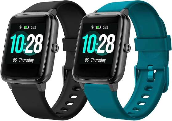 2 Pack 19mm Silicone Watch bands Compatible with Veryfitpro ID205g,