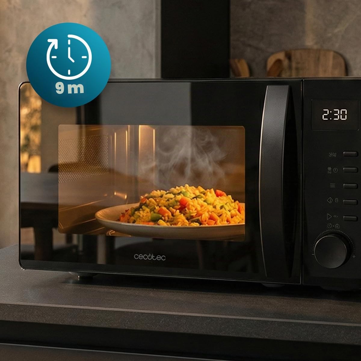 Cecotec Microonde Digitale ProClean 5005 Black. 700 W, 20 L, Tecnologia 3DWave, 5 Livelli Potenza, Timer 30 min, Scongelamento, Display con Orologio, Riscaldamento Rapido