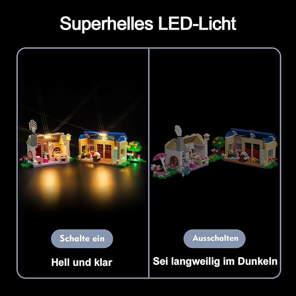 BrickBling - Kit de iluminación LED para Animal Crossing Nooks Tienda y Sophie Maison Set - Decorativo para Lego 77050 Nook's Cranny & Rosie's House - 4