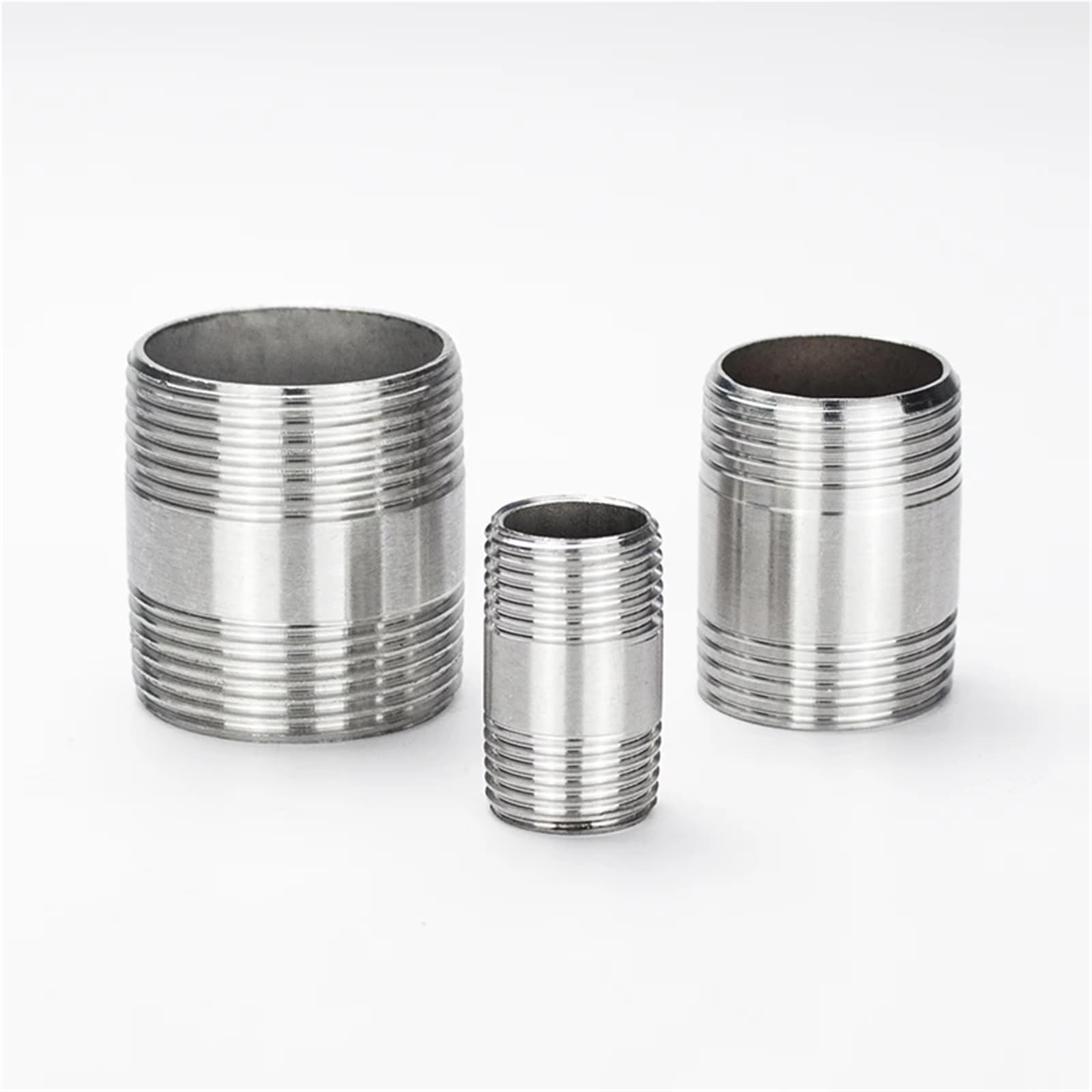 1/8" 1/4" 3/8" 1/2" 3/4" 1" BSPP Equal Male Thread 304 Stainless Steel Nipple Pipe Fitting Connector Coupler (2") Brass Hose