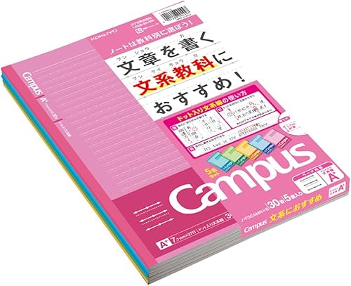 77mm Ancho 5colores pakkusemi B5roh-f3camx5Kokuyo idioma Sociedad y para aprender inglés Ruled Campus Notas a rayas Japón Importación