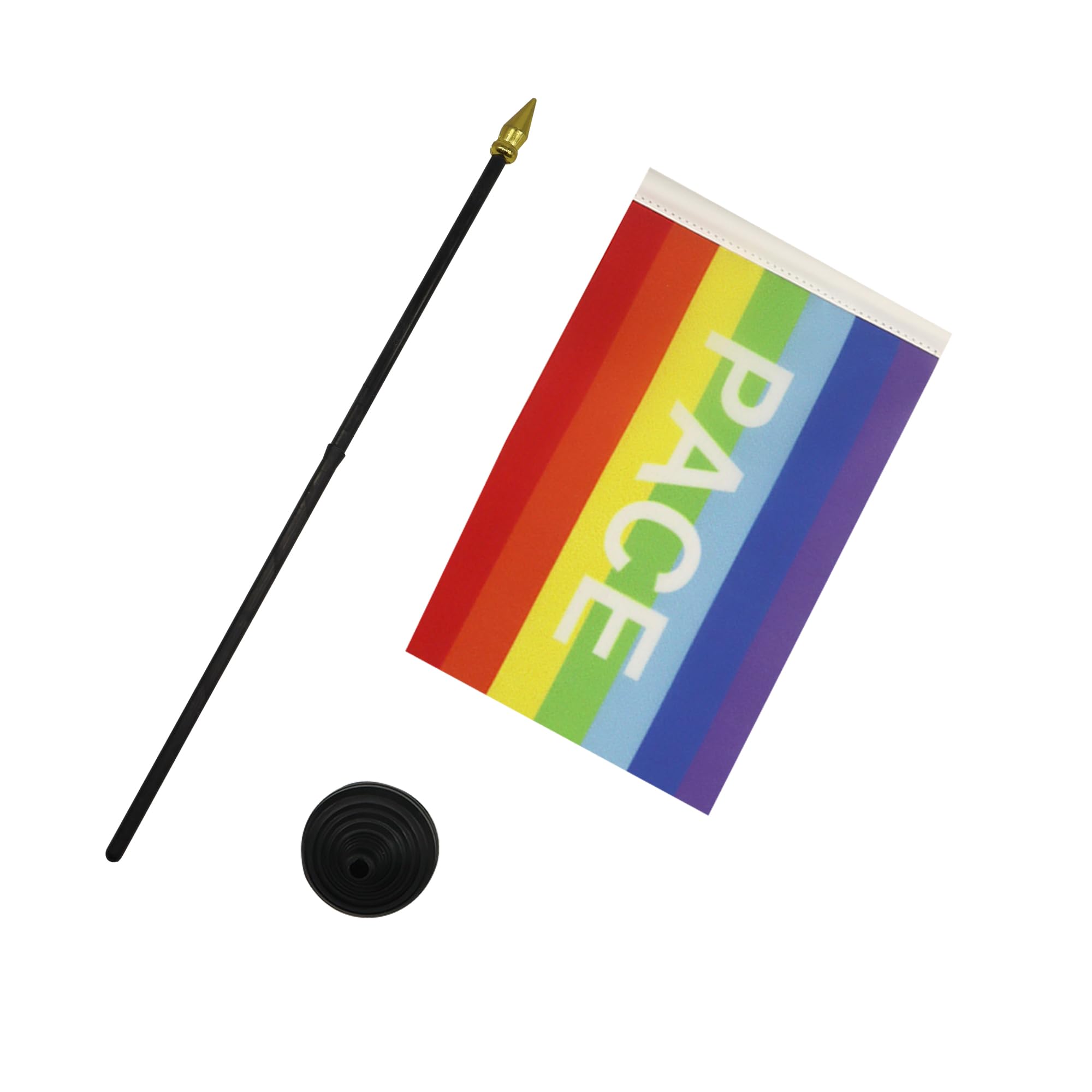 AZ FLAG, Rainbow Pace letter Table Flag 4'' x 6'', Peace Mini Desk Flag 100% Polyester 15 x 10 cm - Image 3