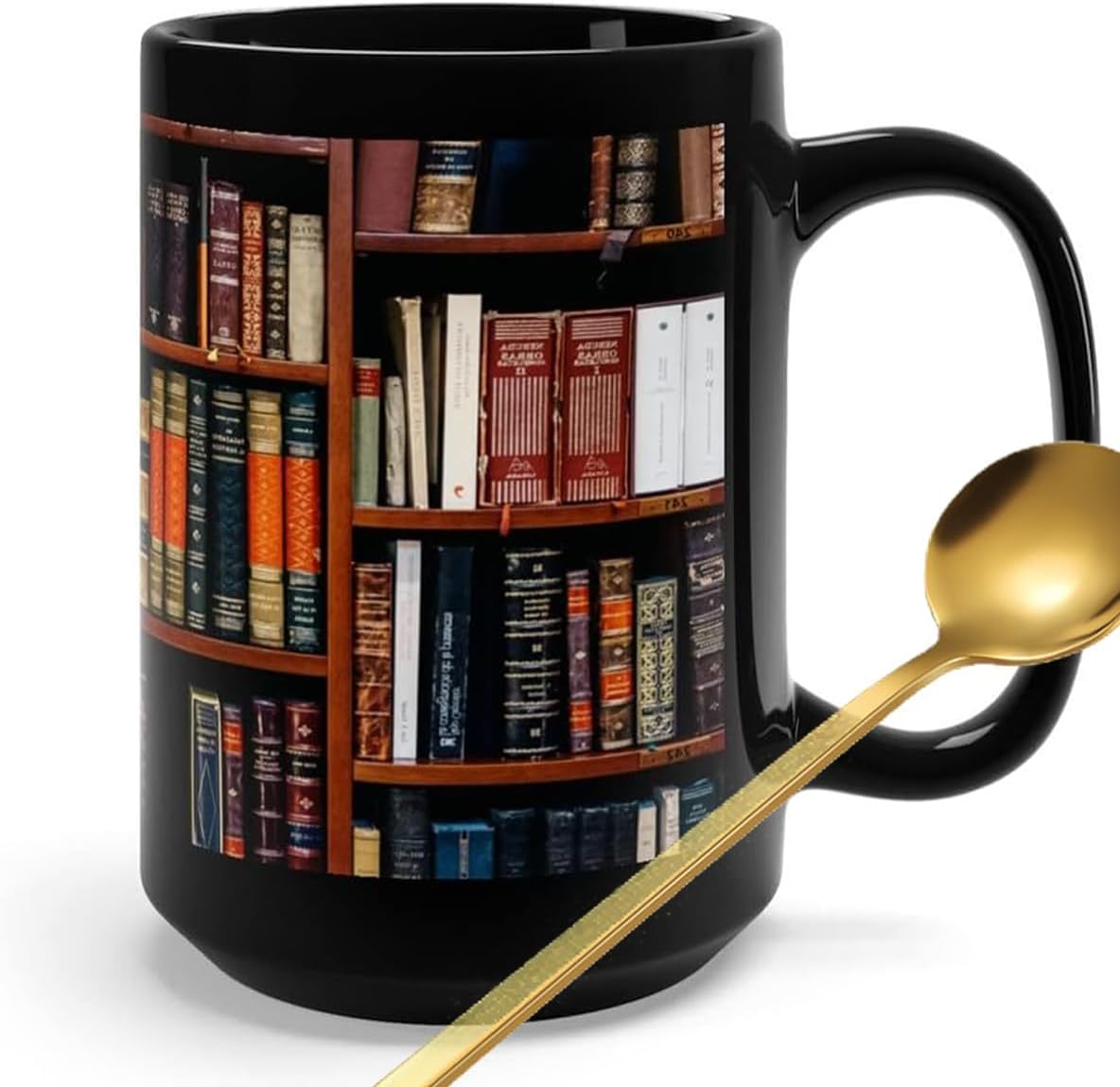 VKMON Library Bookshelf Mugs for Readers，Bookshelf Mug