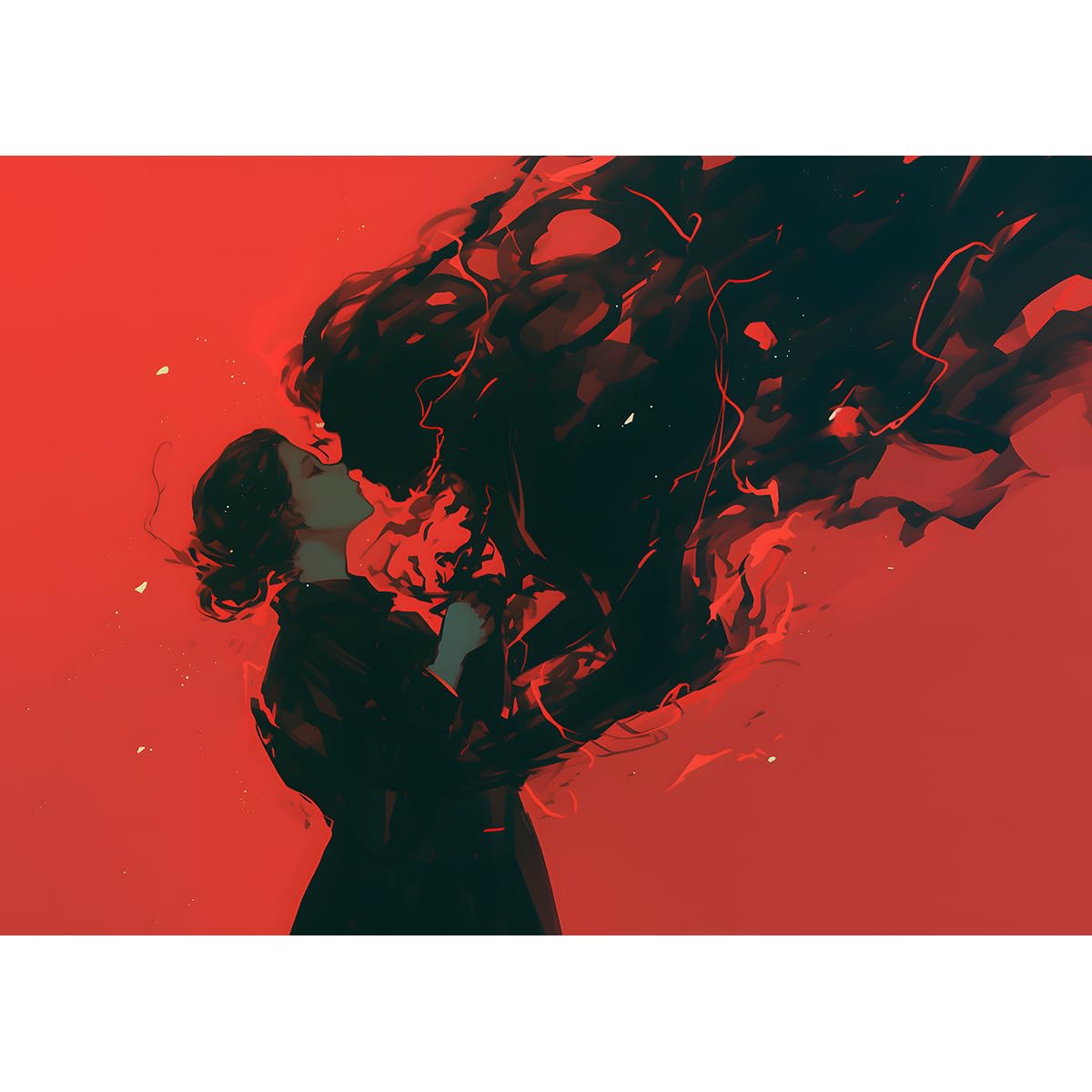 BgraamiensPuzzle-The Last Kiss-1000 Pieces Modern Art Puzzle, Romantic Punk Art Puzzle Love Puzzle, Unique Simple Fashion Puzzle Hard Puzzle for Adults