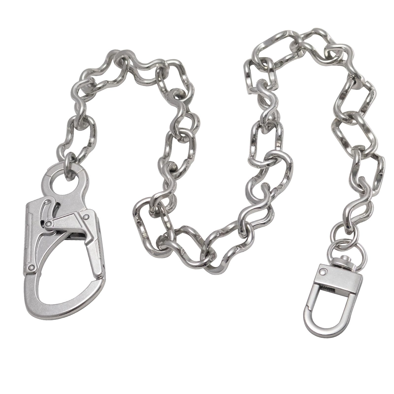 Ahiller Wallet Chain Men Heavy Duty Biker Security Keychain Pants Chain | Dual-Lock Carabiner for Belt,Pocket,Pants,Jeans, Cycling, Travel, Everyday Metal Accessories for Men and Women