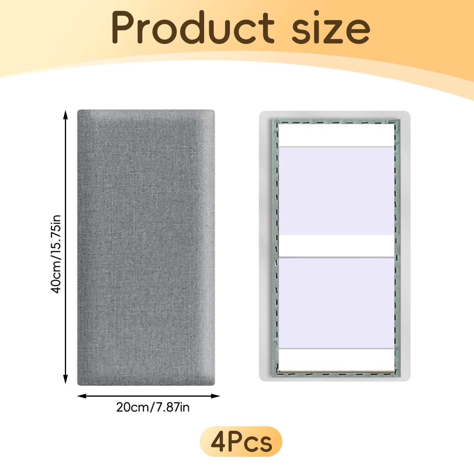 Testiera imbottita da parete per bambini, anti-collisione, imbottita a parete, autoadesiva, pannelli insonorizzanti 3D per letti king size, queen e full-size, in lino (grigio chiaro)