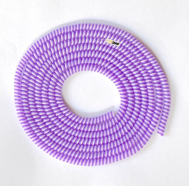Image of J'TTON Spiral Triple Color (2 Pcs) 1.4 Meters Each-Full Size Cable Cord Charger Protector Saver Winder for iPhone & Android Charging Cables (Light Purple)