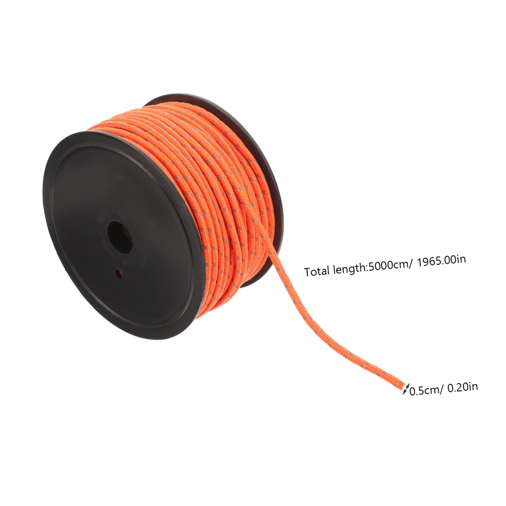 TOYANDONA Corda Riflettente Fascia Riflettente per Tende da Campeggio 5mm X 50m in Nylon e Poliestere Facile da Montare e Smontare per Avventure Outdoor e Viaggi