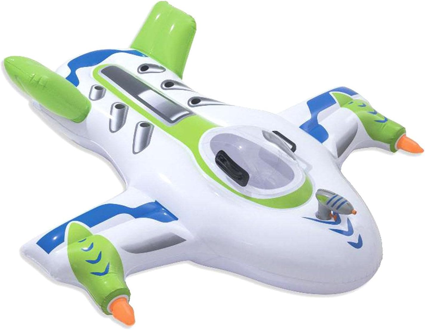 SANGKA Airplane Rider Pool Float, Giant Inflatable Boat Pool Float Ride On Toy with Fast Valves Summer Beach Swimming Pool Party Lounge Raft Decorations Toys for Adults Kids frugal
