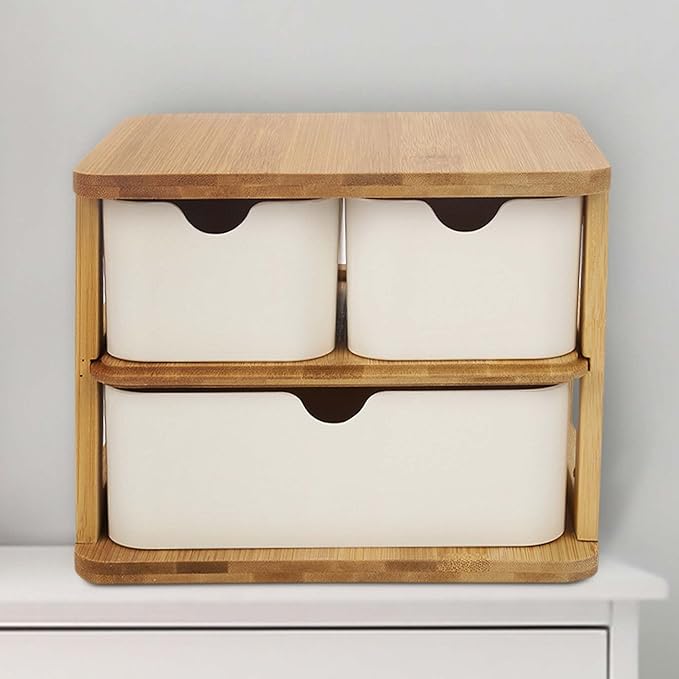 Anko Storage Organizer with Bamboo Frame & 2Tiered Melamine