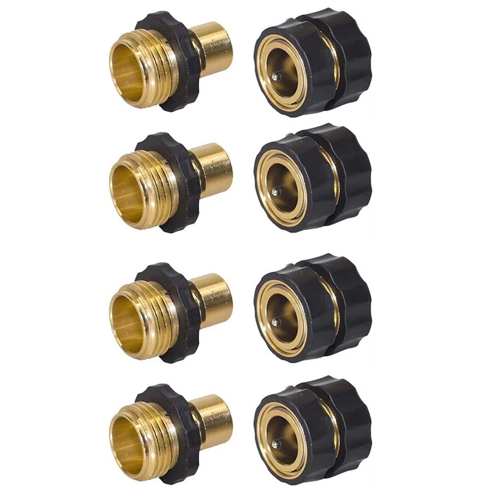 Conector rápido for Manguera de jardín, Conector Macho y Hembra 3/4 Pulgada(4 Set)
