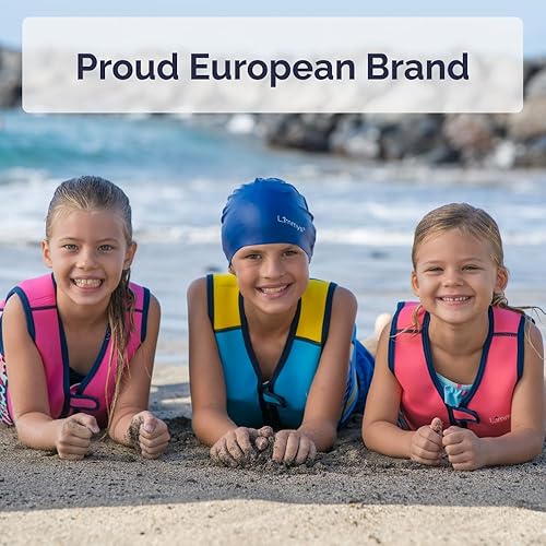 Vista 80 de Limmys Premium Kids Swim Vest - Toddler Swim Jacket and Buoyancy Swimming Aid - Modern Design Swimming Vest for Boys, Girls and Babies - Drawstring