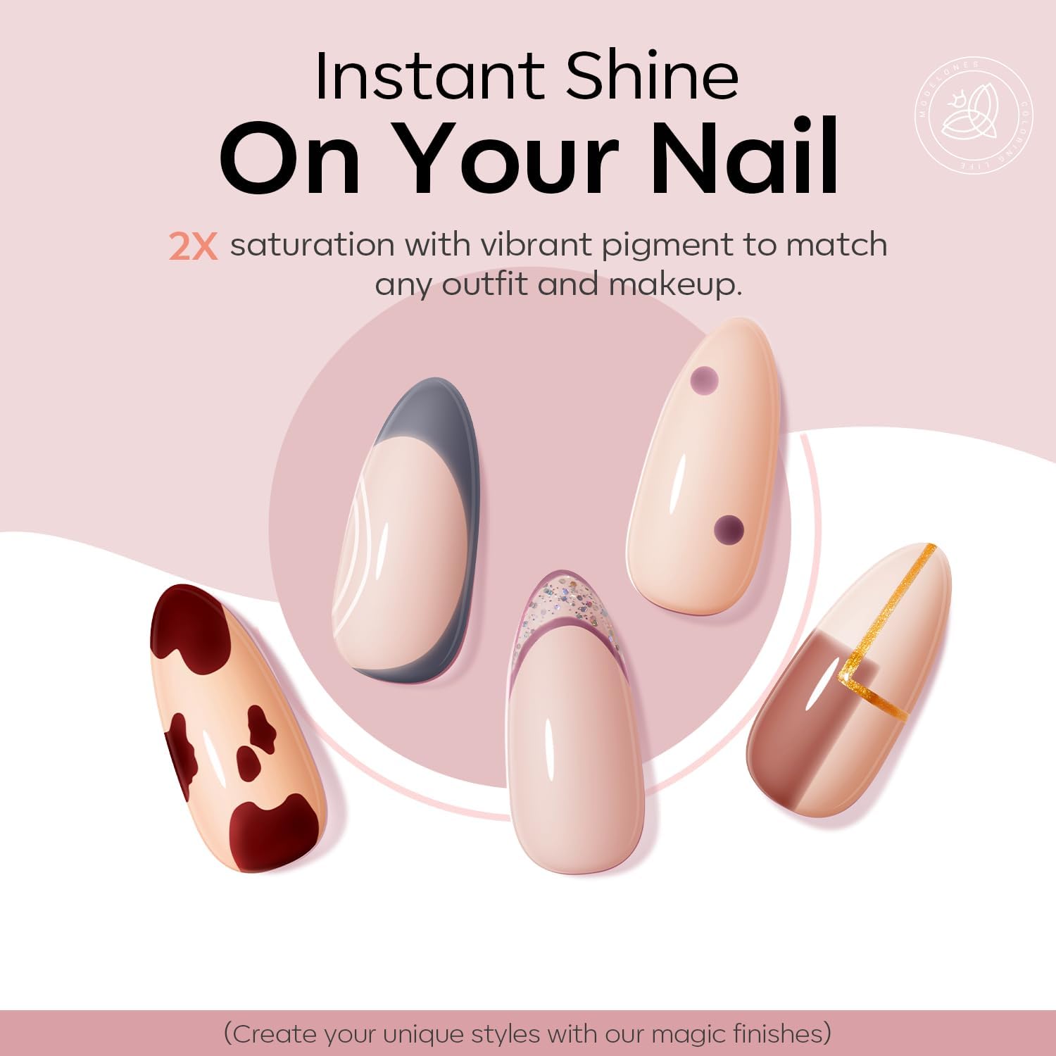 Modelones Kit Uñas Semipermanentes 22Pcs 7 Colores Esmaltes con Lampara UV 48W Kit Manicura Semipermanente Primer Base y Top Coat, Kit Uñas de Gel para Principiantes, Desnudo Gris Rojo