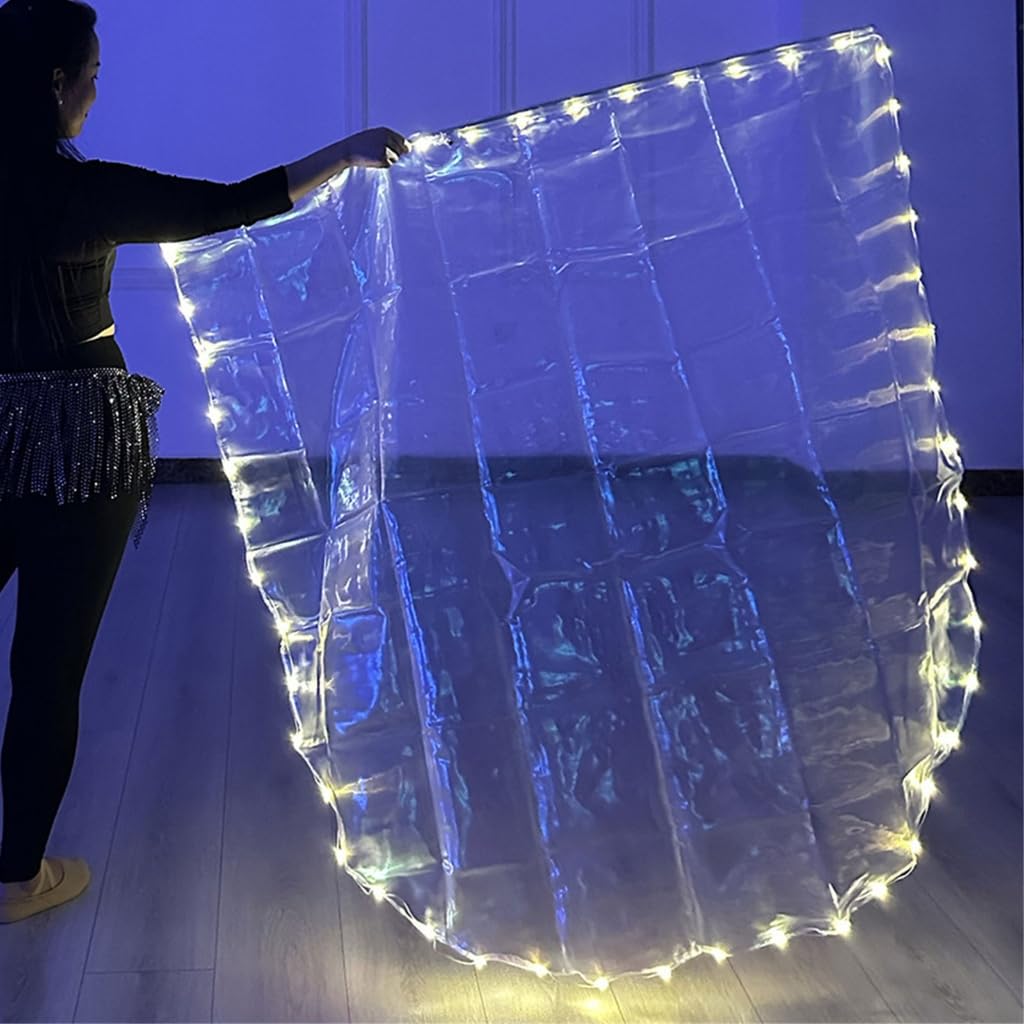 sodeber LED Light Up Worship Dance Flag With Extendable Poles Semicircular Praise Banners For Adult And Girl