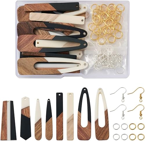 Vista 225 de Colgante de madera de resina, Resina, No es una piedra preciosa 0negro