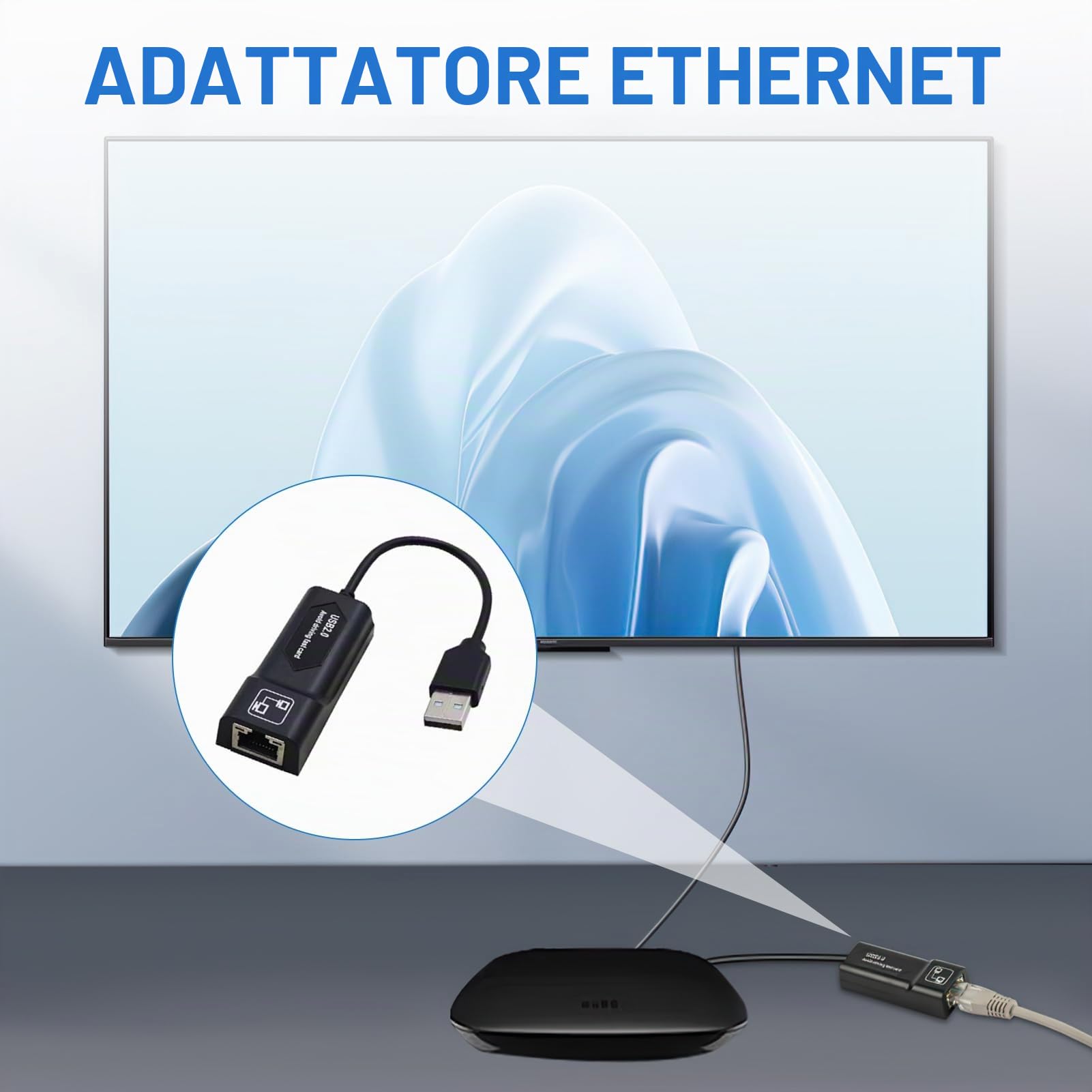 Adattatore Ethernet LAN ad alta velocità per Fire TV Stick Lite/4K/4K Max con adattatore USB OTG per una connessione Internet cablata stabile, adattatore di rete Ethernet fino a 100 Mbps (nero)