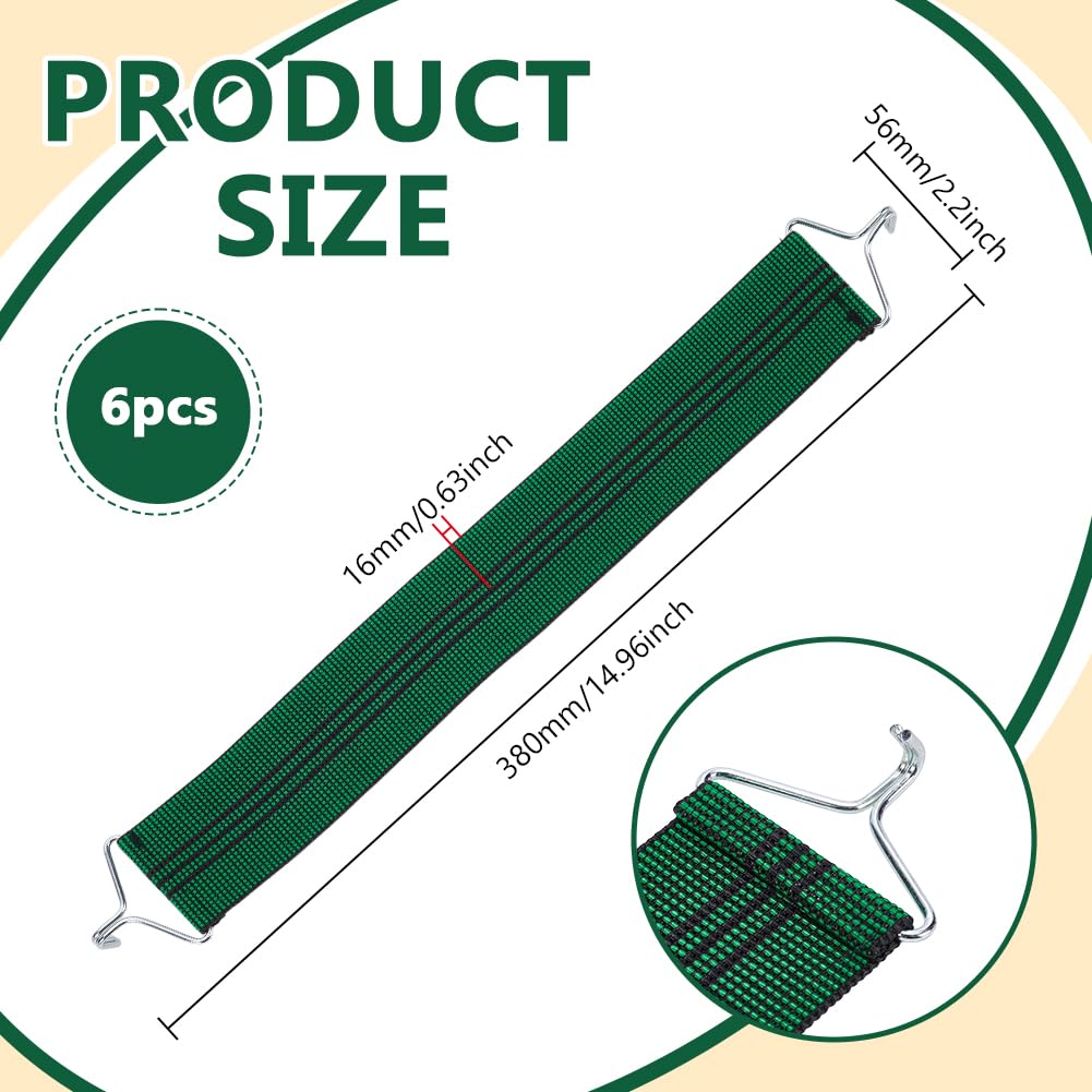 FINGERINSPIRE 6 Pz di Cinture per Sedia a Gravità Addensate, 38x5.6cm Cintura Anti-Crepa Rinforzata in Tessuto per Sedia Zero Gravity con Ganci in Ferro per la Sostituzione Della Cintura di Rinforzo