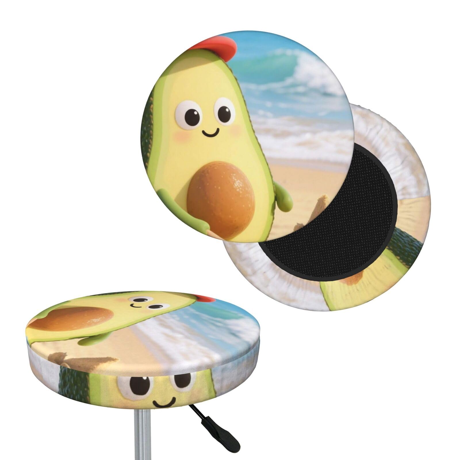 FekiLoot Avocado Round Bar Stool Covers Stretch Washable Bar Stool Covers Dustproof Slipcover Bar Chair Covers with Elastic Band for Bar Kitchen Living Room Decor 12 Inch