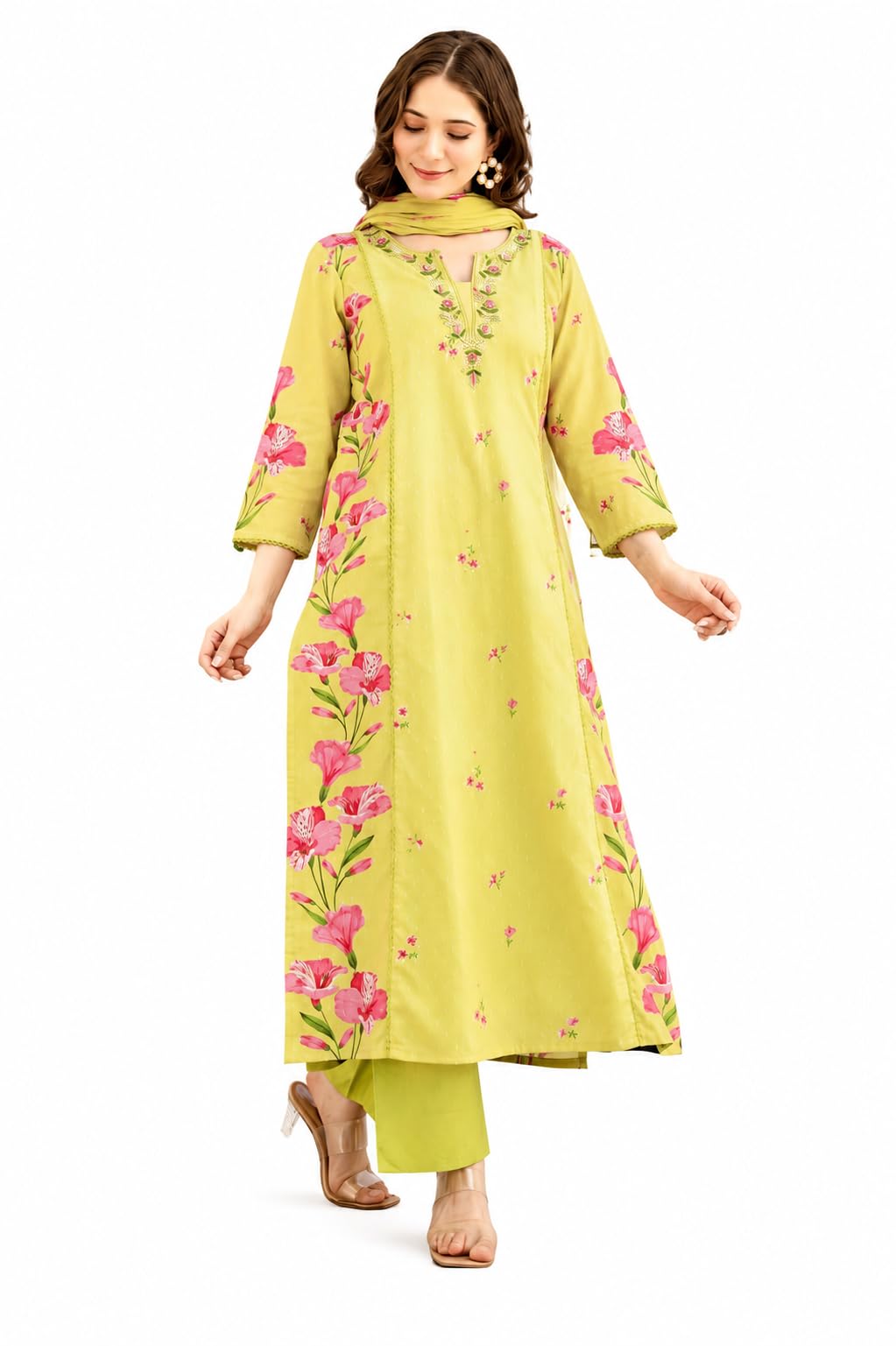Designer Kurta Set for Women Viscose Blend Printed | Kurti Set for Woman | A-Line Kurta Palazzo Set Women | Ethnic 3 Piece Set Womens | Daily, Office & Festive Traditiona-image-42