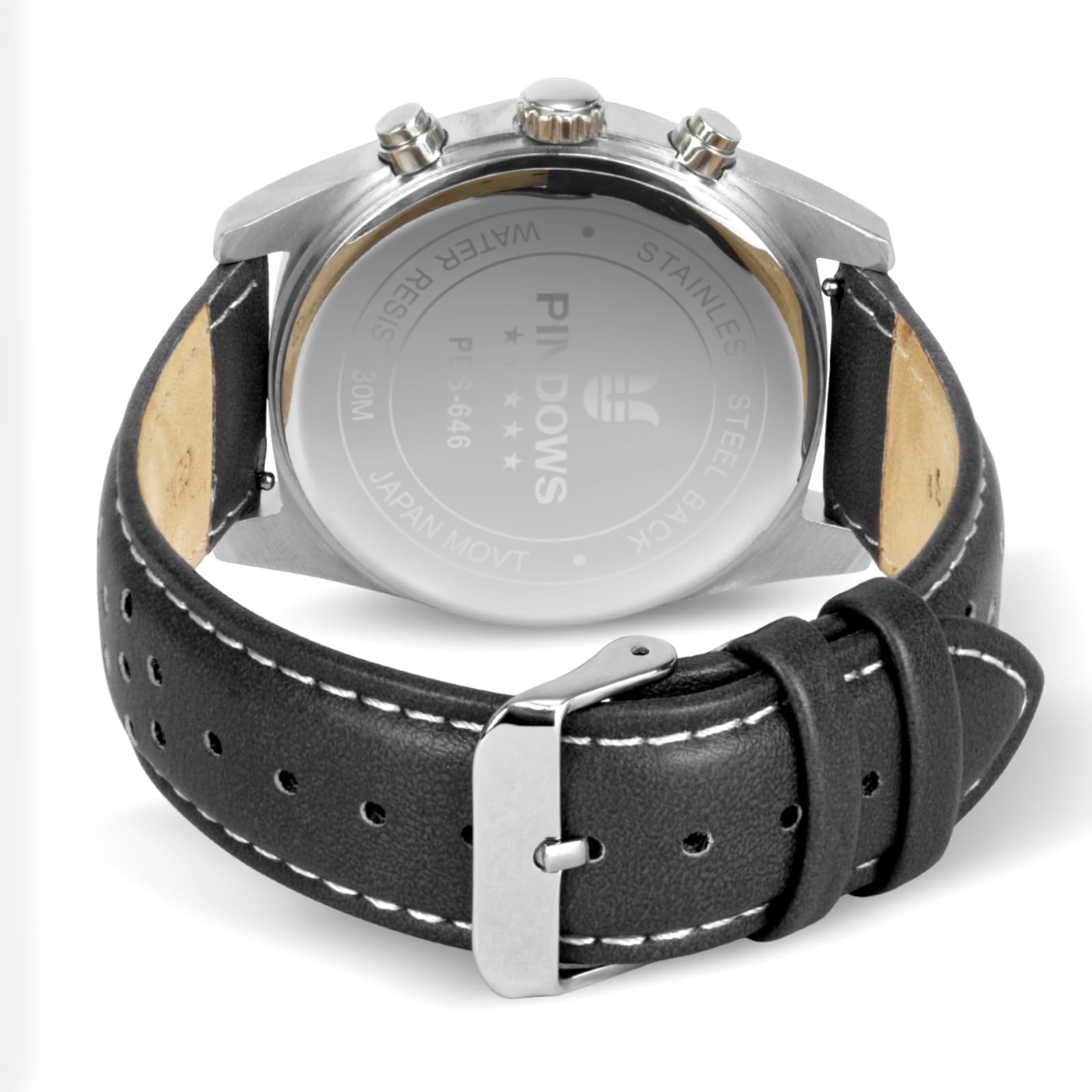 PINDOWS Herren-Armbanduhr, wasserdicht, modisch, geschäftlich, lässig, Multifunktions-Chronograph, Quarz-Herrenuhr mit Kalender, Nylonband