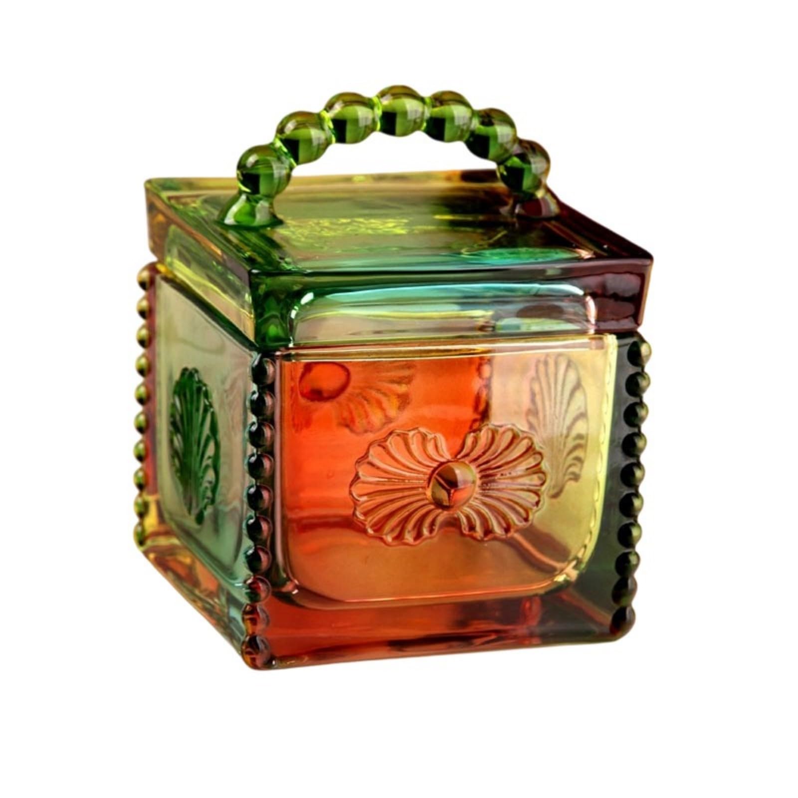 ZEPFJHE Sturdy Glass Treat Container with Secure Seals Decorative Candies Jar Storage Jar Suitable for Nut and Dry Foods Square Storage Container