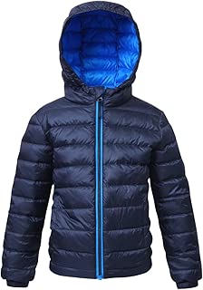 Rokka&Rolla Boys' Ultra Lightweight Hooded Packable Puffer Down Jacket - coolthings.us