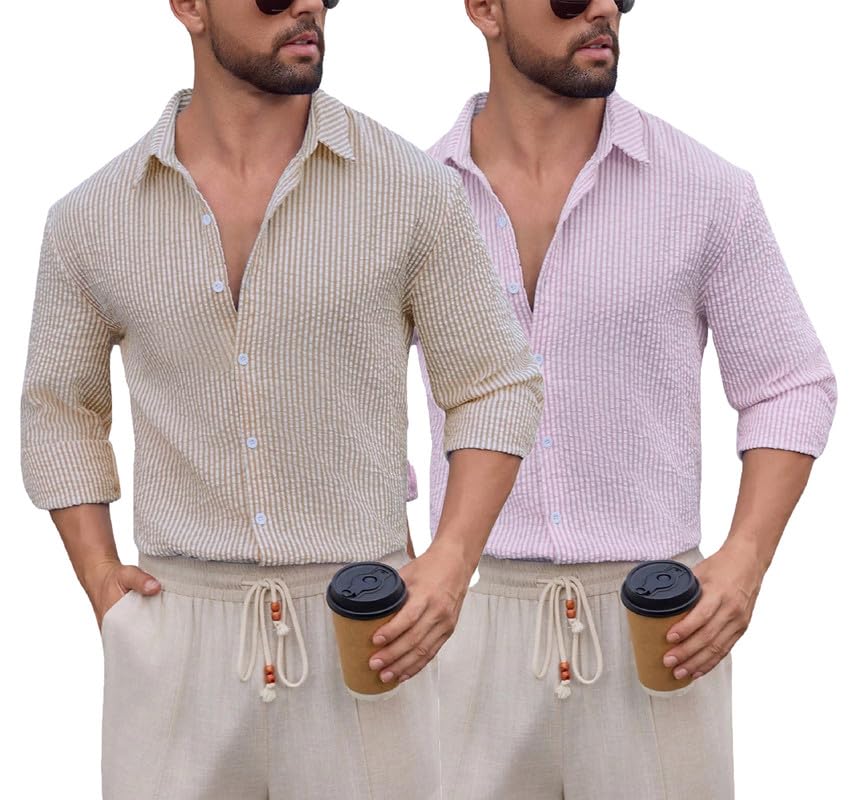 Image of Lymio Men Shirt || Striped Shirt for Man || Full Sleeve || Casual Style (Packs Also Available) (Crush-Lining-New)