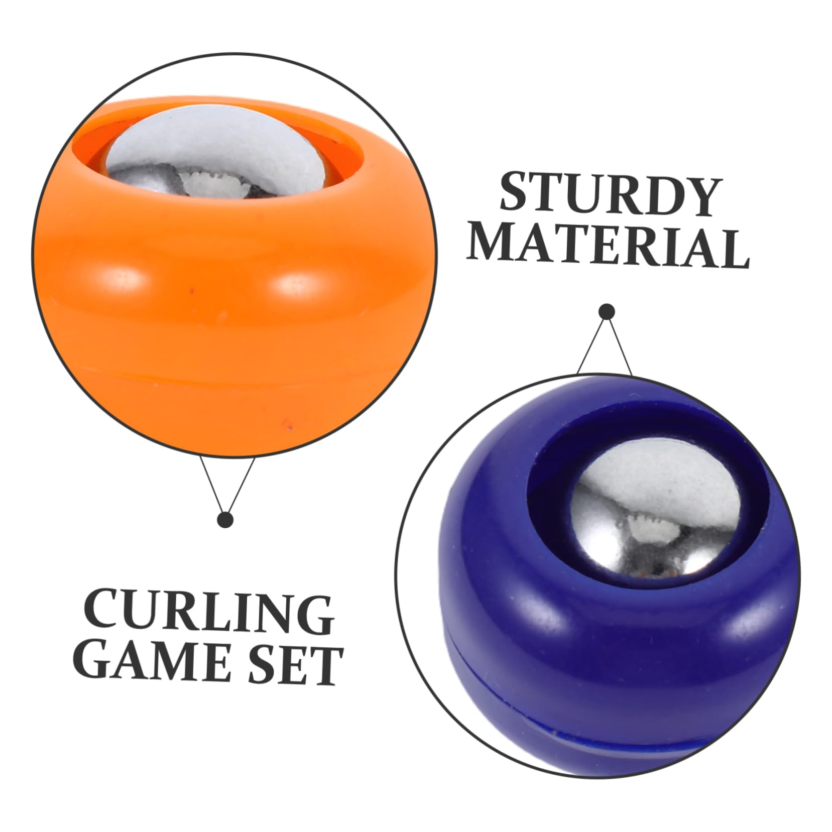 Vaguelly Mini Shuffleboard da Tavolo 20 Pezzi, Accessori in Pp per Gioco di Curling, Set Completo per Interni ed Esterni, Dischi Colorati Blu e Arancione, Attrezzatura Sportiva