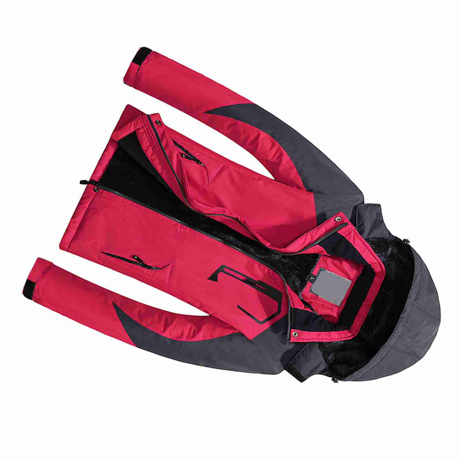 Tbest Veste de Ski d'hiver Coupe-vent Thermique pour Femme avec Capuche Amovible pour le Snowboard, la Randonnée, le Camping, Doublure Polaire pour Temps Froid (M)