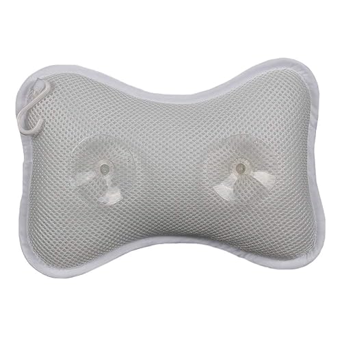 Miniatura 2 de Almohada de bañera  Cojín de soporte de hombro antideslizante duradero de malla 3D para baño de spa  Reposacabezas impermeable suave con ventosas
