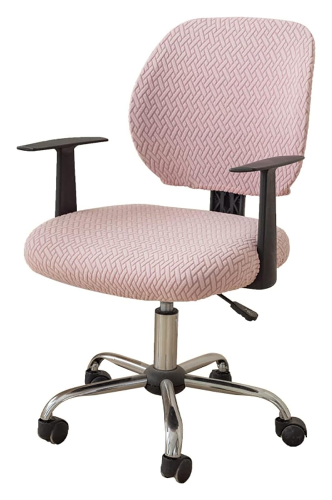 AOICXB Office Chair Seat Covers,Chair Protectors Computer, Corn Silk Fabric Removable Washable Rotating Swivel Chair Covers(Roze,10PCS)