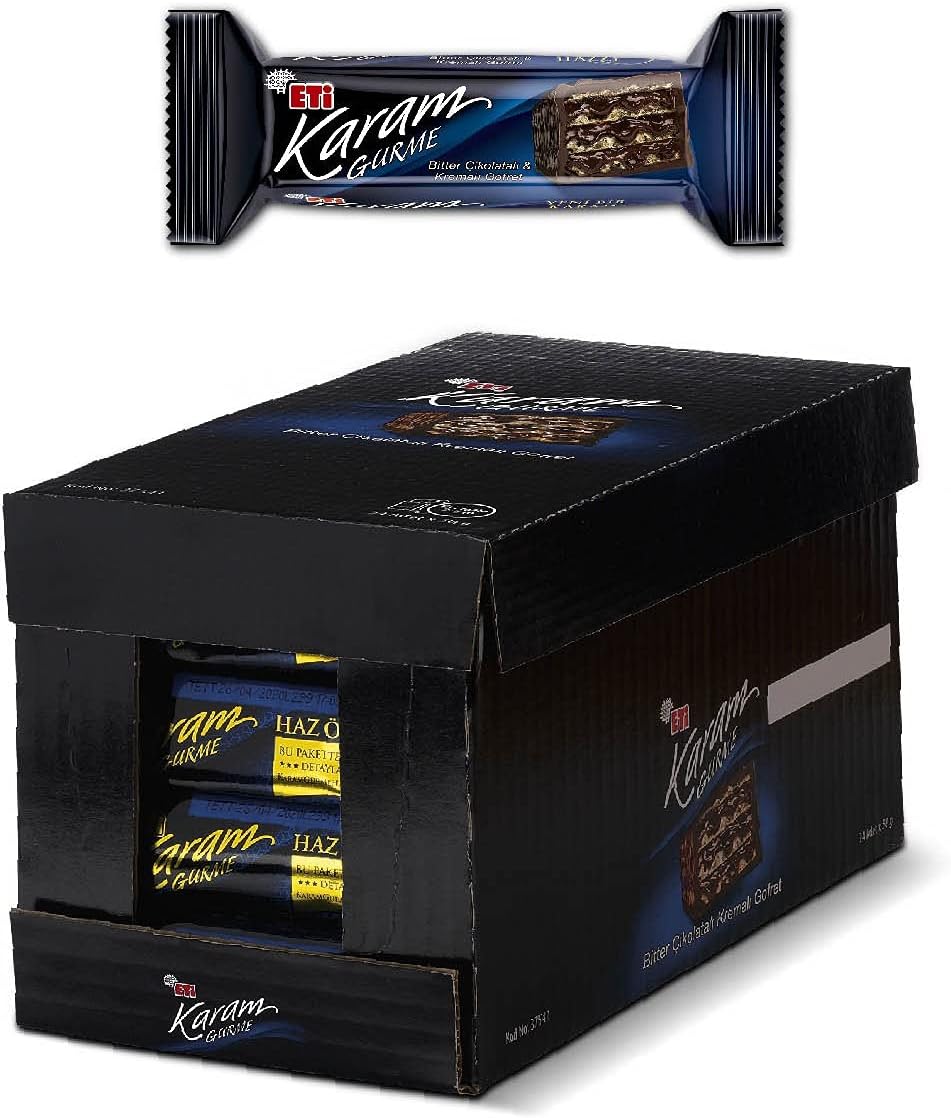 Yecna Turkish Chocolate wafer, Eti Karam Gurme Wafer 50gr. (1 Package 24 Pieces)