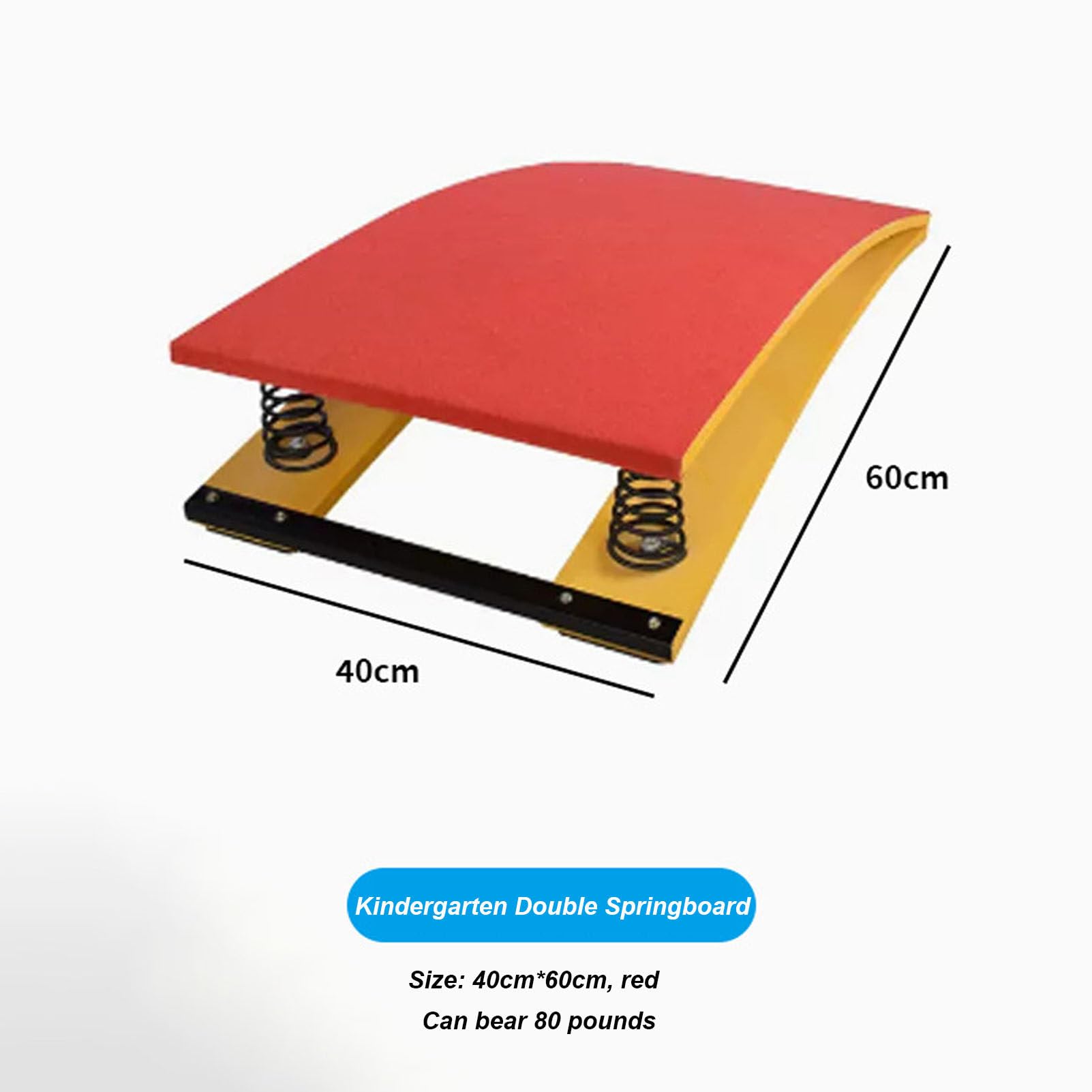 Combinazione di Volteggio per Trampolino di Ginnastica per Bambini, Tavola Elastica per Allenamento per Volteggio, Trampolino per Principianti per Bambini,Red-40X60CM