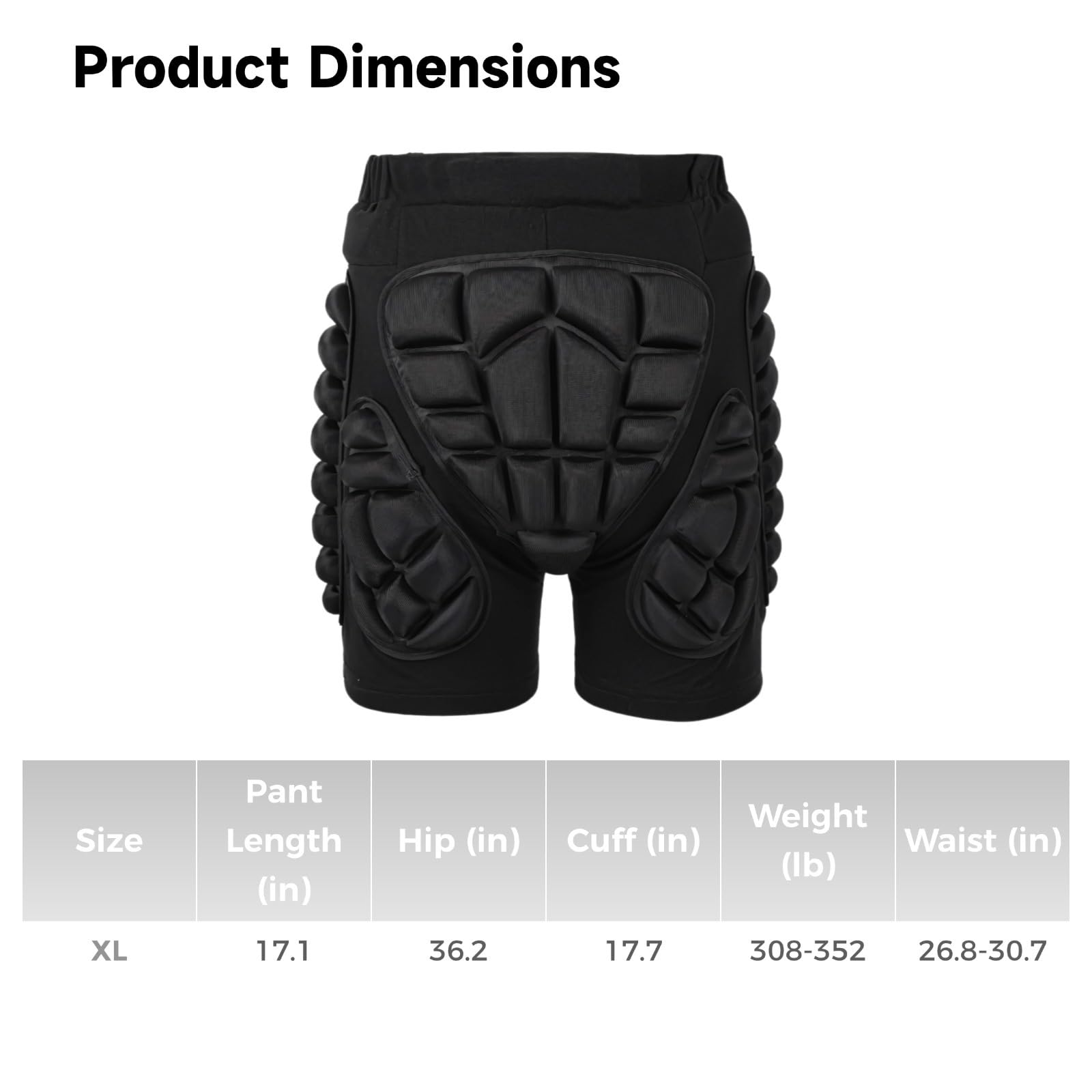 Shorts de Protection rembourrés 3D pour Hanches, Protection EVA pour Coccyx, Ski et Snowboard, Pantalon Respirant pour Patinage, Rembourrage amortissant, équipement Multisport pour Sports d’Hiver