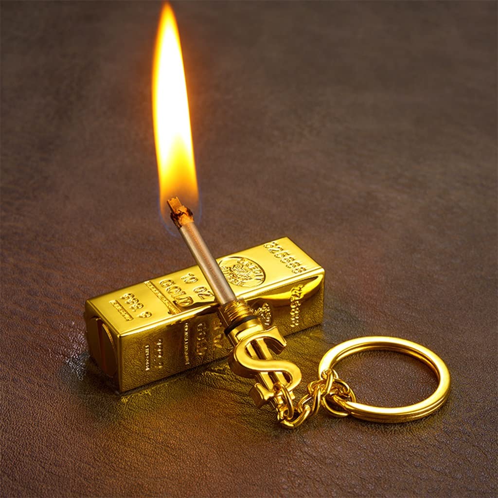 ZINGINGEN Keychain Lighter Waterproof Match,Permanent Flint Keychain,10000 Times Reusable Keychain Match, Cigarette lighter, Multipurpose use, EDC Emergency Matchstick Survival（NOT Oil Included）