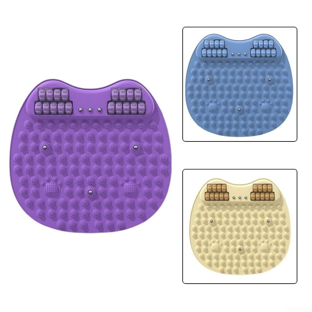 Tapis d'acupression TPE avec zone de massage à rouleaux pour la réflexologie et la relaxation des pieds | Grande planche de fitness 50 x 50 cm pour une utilisation à la maison | Design de rangement