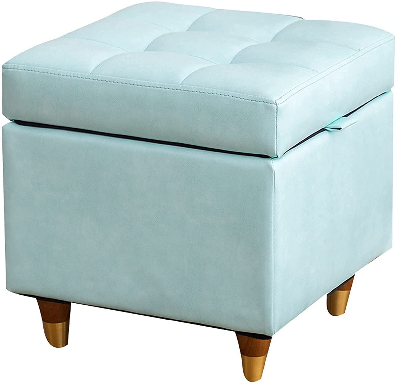 Chaise de décoration en cuir PU capitonné | Pouf de rangement haut de gamme pour canapé