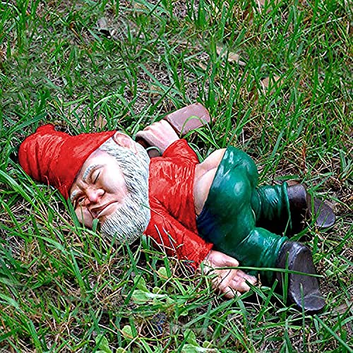Keonsen Large 9.5 Inch Funny Drunk Gnome Garden Decor, Creative Garden Gnomes Outdoor Patio Decor, Resin Statues Gift, Yard Decorations Outdoor Decorations Patio And Yard Lawn Porch Decor (Red) #TOP5