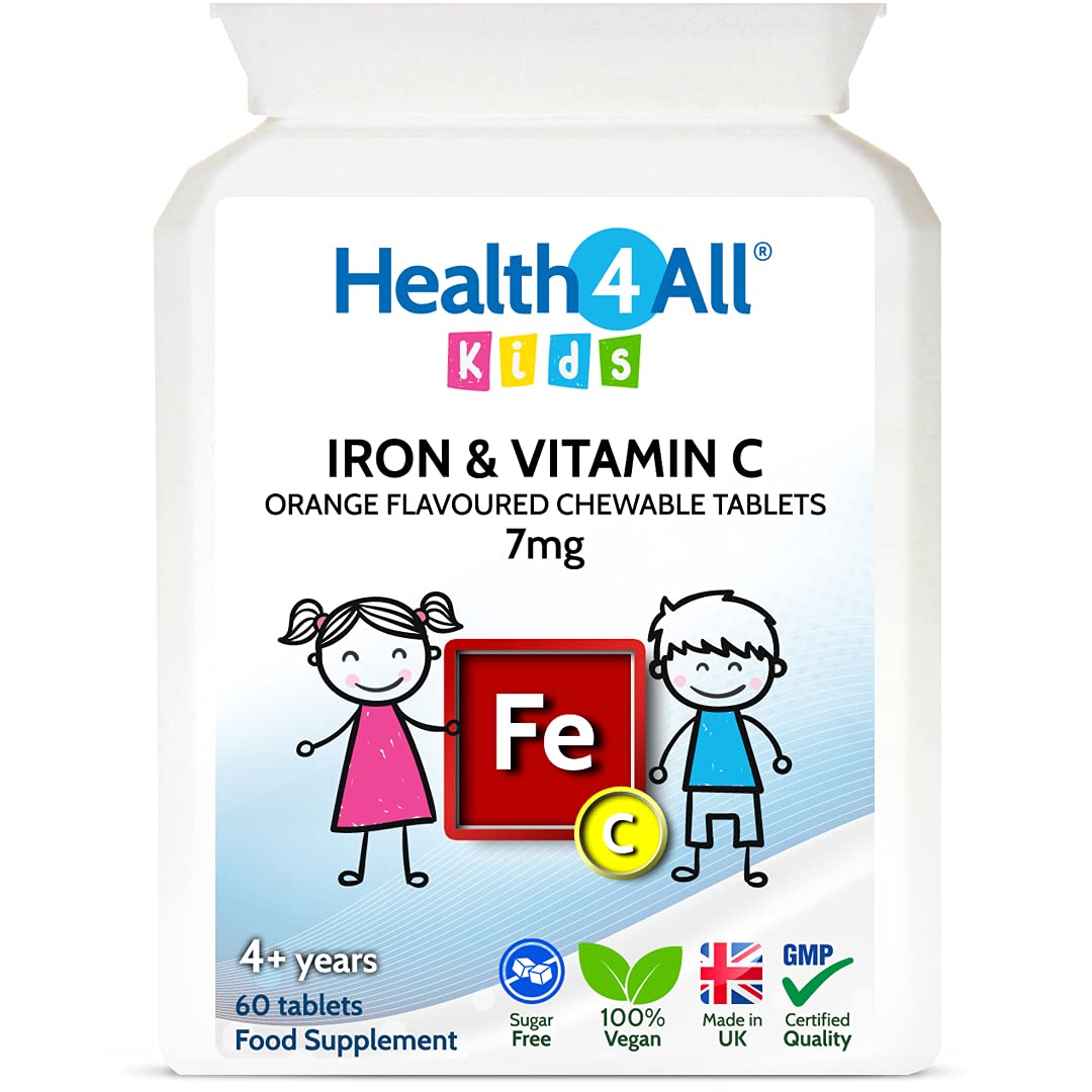 Kids Iron Chewable 60 Tablets (not Capsules or Gummies) Learning and