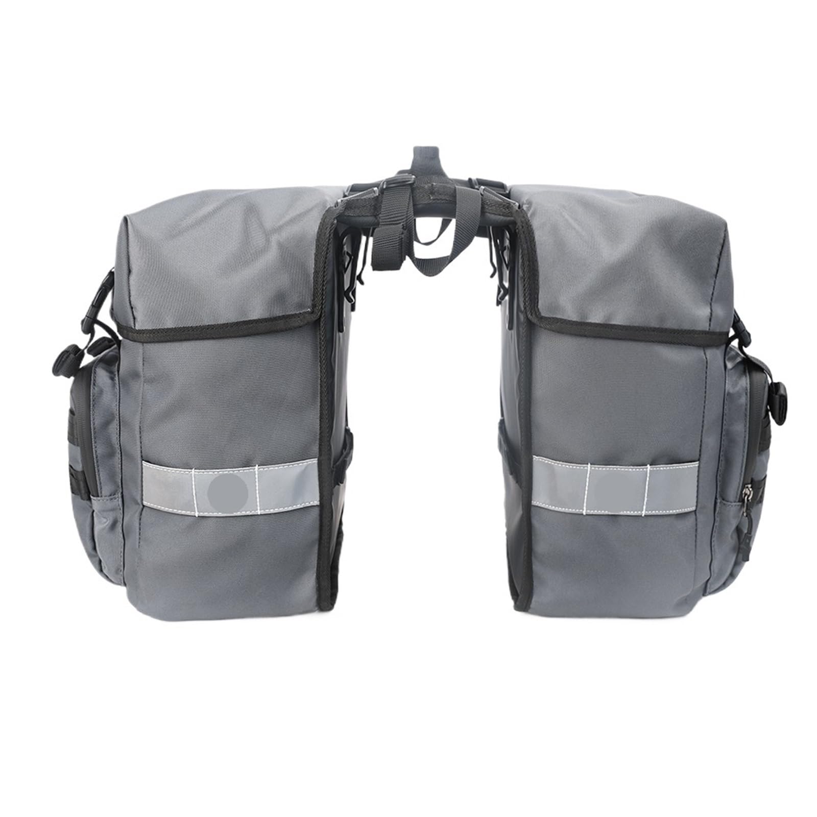 Fahrrad GepäCkträGertasche Fahrrad-Gepäcktasche, 40 l, großes Fassungsvermögen, doppelseitige Fahrrad-Gepäckträgertasche, wasserdichte Heck-Gepäcktasche mit Regenschutz FüR FahrräDer(Grey)