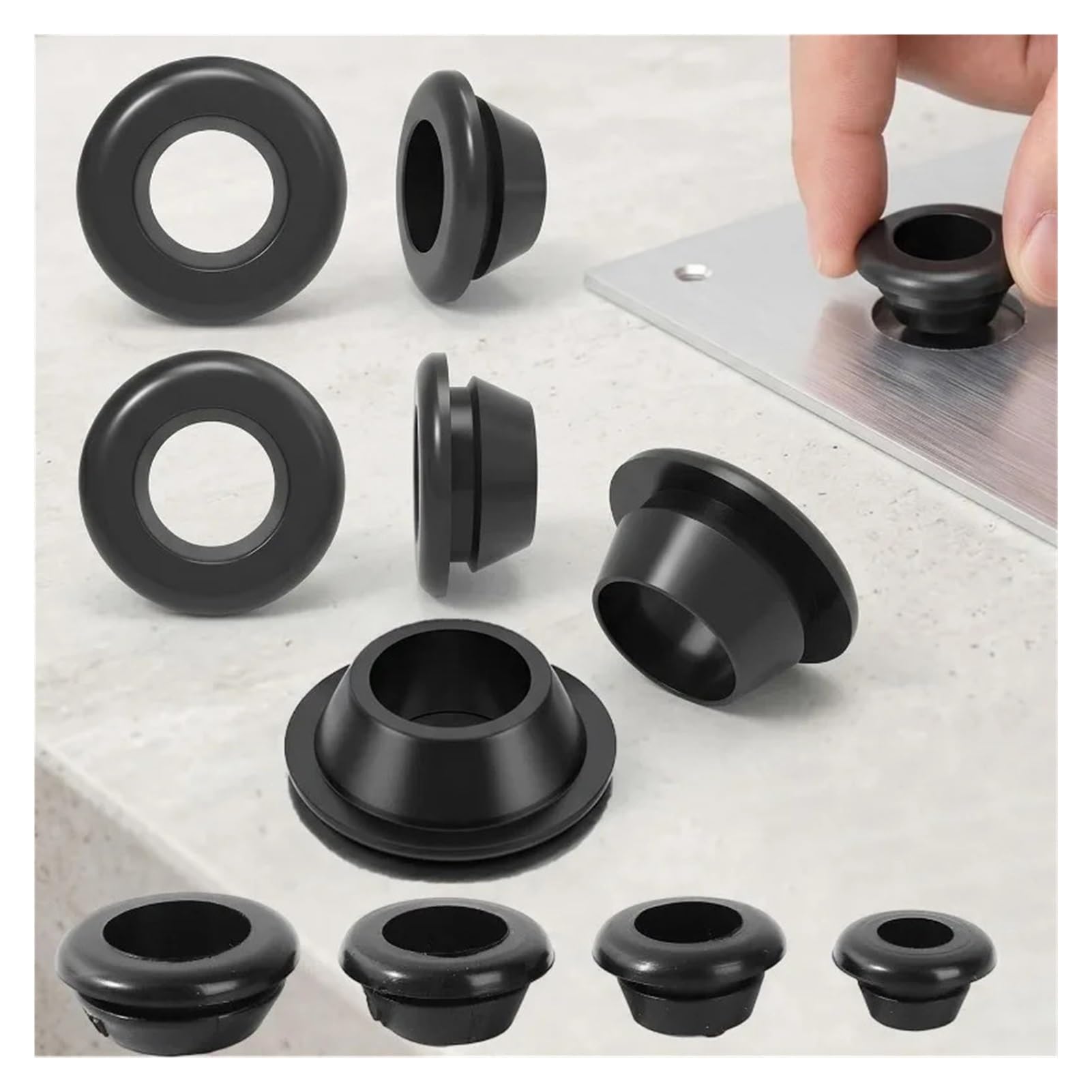 Kit passacavo in gomma da 7 dimensioni Anello di tenuta protettore for foro for cavo impermeabile for protezione del tubo(280PCS-(4 Sets))