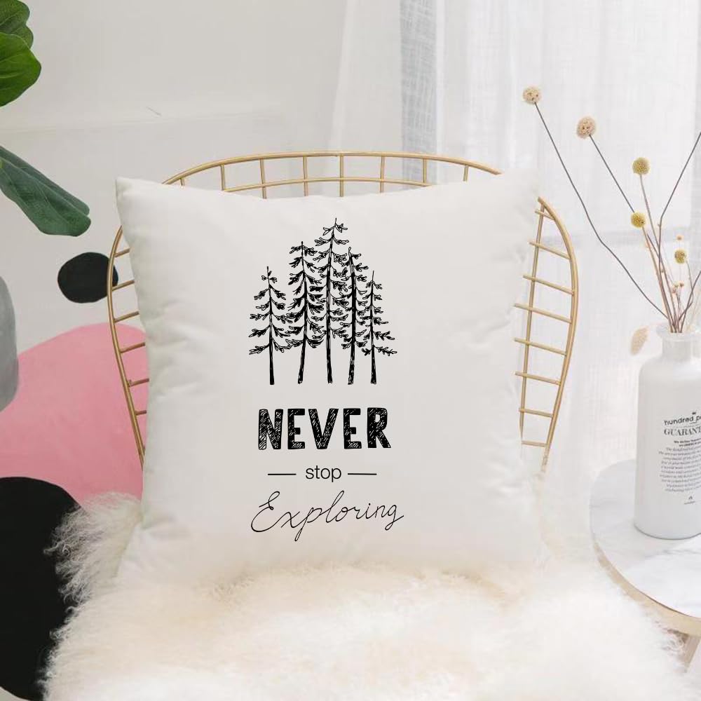 HYMSXW Cushion Cover,Throw Pillow Case Home Decorative for Living Room Bedroom Sofa Chair 20X20 Inch,DESIGN EXPLORE CAMP ON MOUNTAIN,Pillowcase 50X50cm