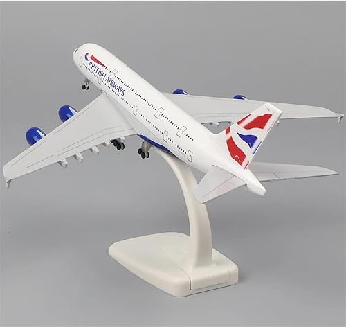Miniatura 2 de Modelo de avión a escala 7.9 in 1400 para British Airways A380, réplica de metal, material de aleación, simulación de aviación, modelo de Airbus,