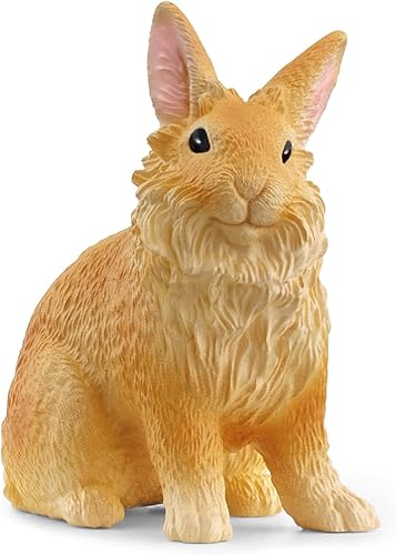 Schleich Farm World - Figura de conejo cabeza de león de 2 pulgadas, juguete realista para niños, juguetes educativos de animales de granja para