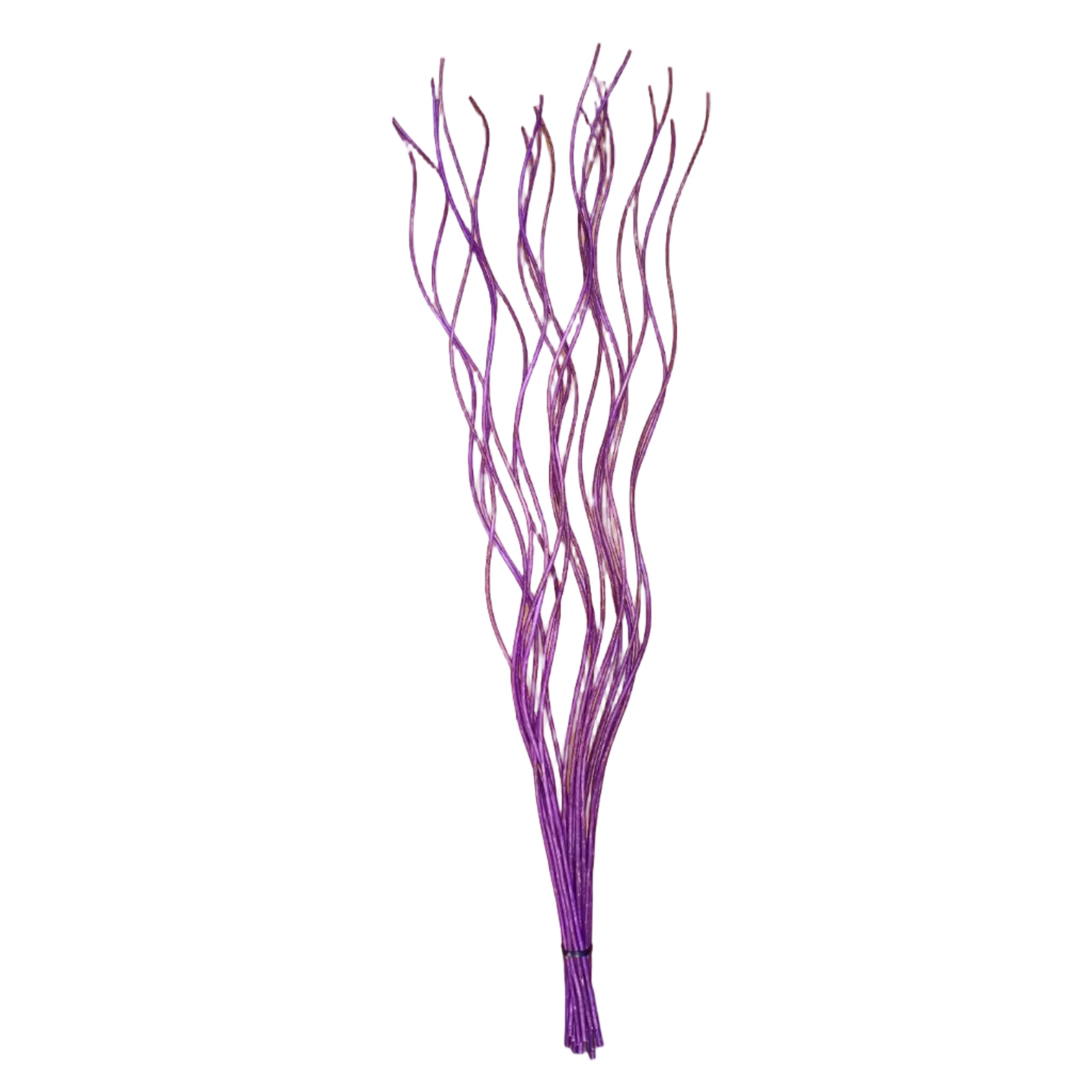 Homestreet Spiral Willow Twigs 85cm (34”) – 20 Decorative Natural Branches for Vase & Home Décor – Tall Tabletop & Floor Display – Multiple Colours Available (Purple)