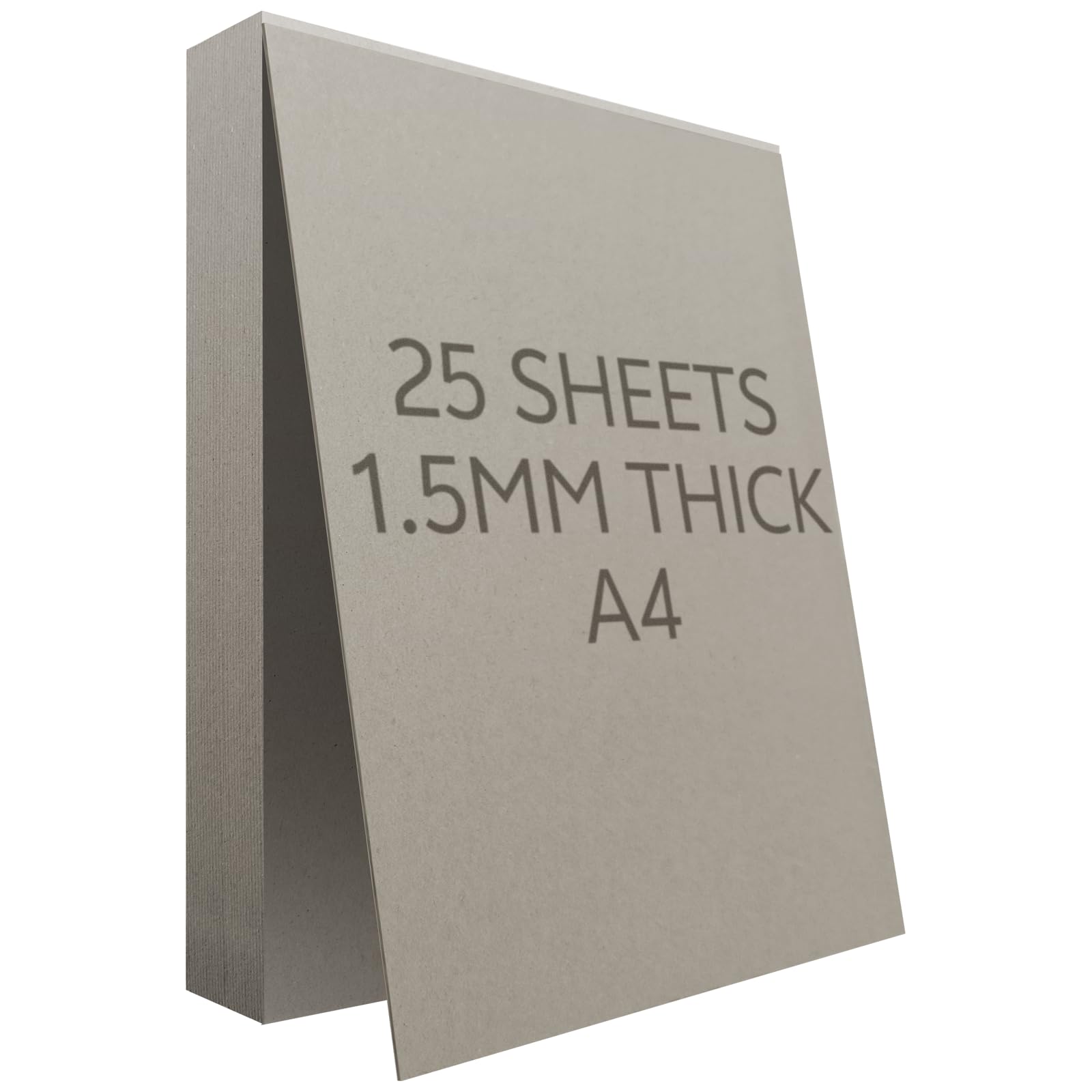 A4 Greyboard 25 Sheets, 1.5mm 1500 Micron Mount Board Backing Board, Thick Cardboard for Model Making Presentation