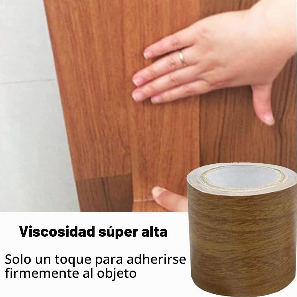 Guidre 2 Rollo De Cinta De ImitacióN, De Madera Marrón De 8 Cm * 4,57 M, Cinta De ReparacióN Se Utiliza Para Muebles De Hogar, Puertas De EnfermeríA, Mesas Y Sillas