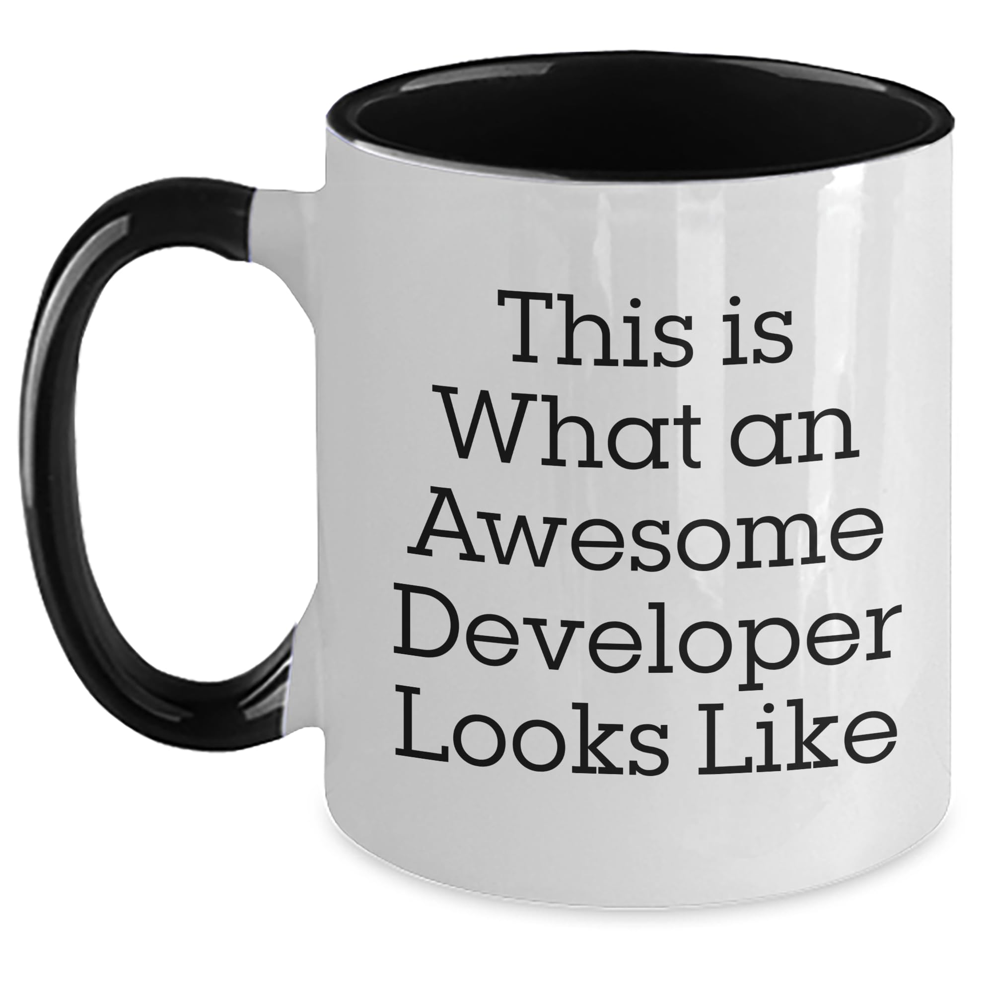 NAPAVI Developer Gifts: This Is What An Awesome Developer Looks Like Two Tone Coffee Mug, Birthday Present for Coworkers